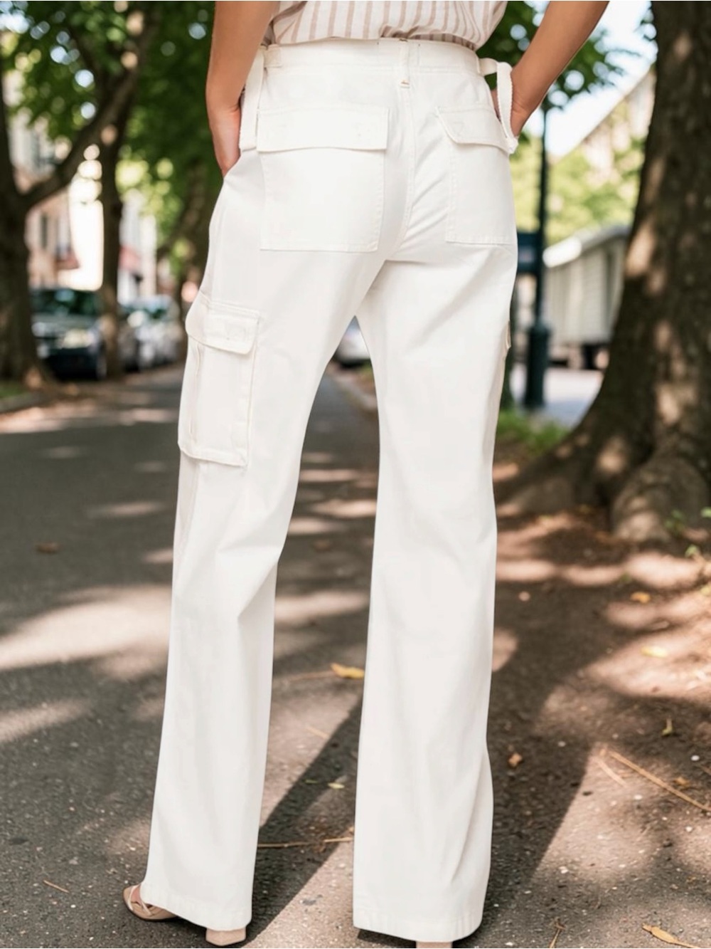 Sanctuary White Reissue Cargo Pants Size Large - Picture 2 of 14